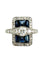 Bague 54 Bague Art-Déco en platine, saphirs calibrés et diamants 58 Facettes
