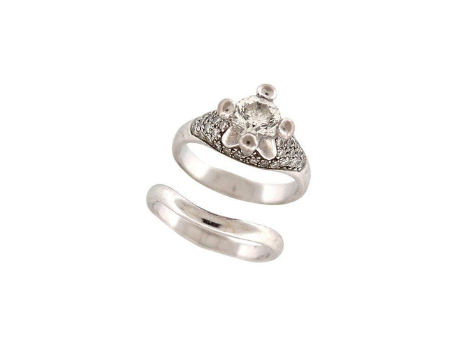 49 bague solitaire diamant 0.76ct t49 or blanc 18k 6.9 gr + anneau 58 Facettes 265666