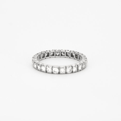 Bague 65 Alliance Américaine en or gris 58 Facettes