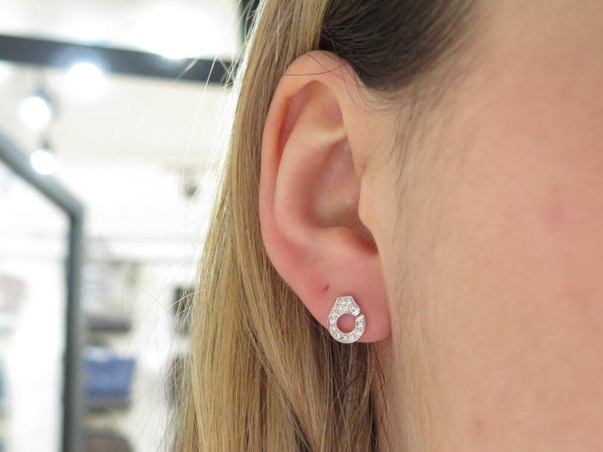 Boucles d'oreilles boucles d'oreilles DINH VAN menottes r7.5 867322 or 18k & 26 diamants 58 Facettes 266829