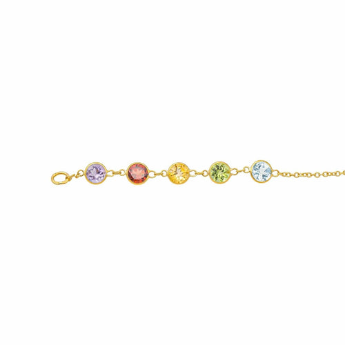Collier Collier Or jaune Grenat, Topaze, Péridot 58 Facettes 3885006CN