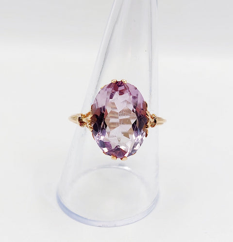 Bague 60 Bague cocktail or rose améthyste (circa 1900) 58 Facettes A05941