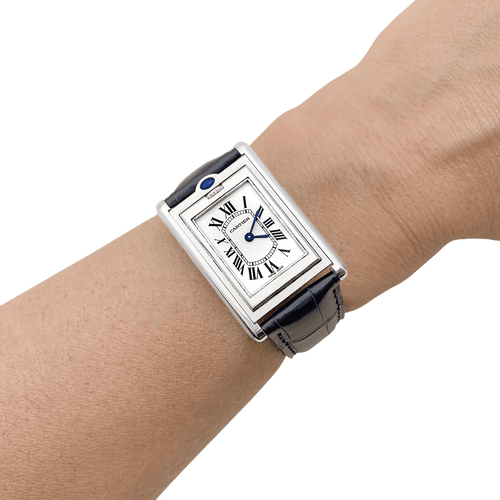Montre Montre Cartier, "Tank Basculante", acier, cuir. 58 Facettes 34713