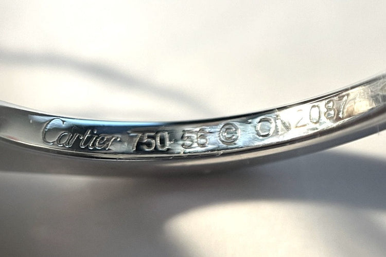 Bague 57 Bague or blanc et améthyste, monture CARTIER 58 Facettes 227347