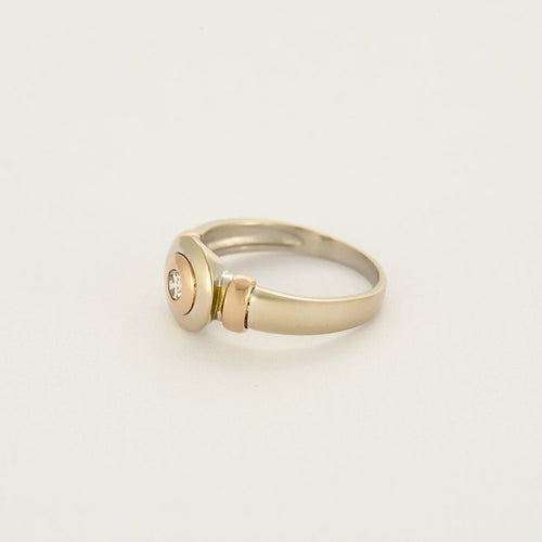 Bague 52,5 Bague en or blanc, or rose et diamant 58 Facettes CAL22183