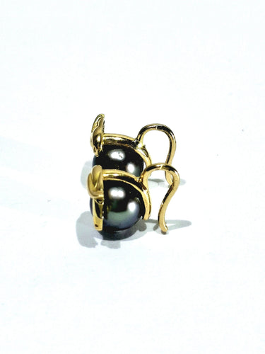 Boucles d'oreilles Boucle d'oreilles or jaune et Perles de Tahiti 58 Facettes