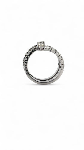 Bague 55 Bague spirale en or blanc 18 carats et diamants 58 Facettes