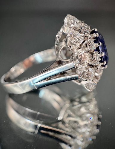 Bague 52 Bague or blanc Saphir 58 Facettes