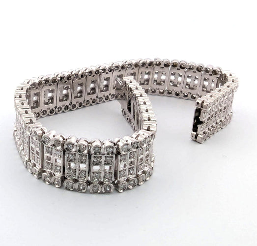 Bracelet Bracelet en or blanc avec diamants 58 Facettes