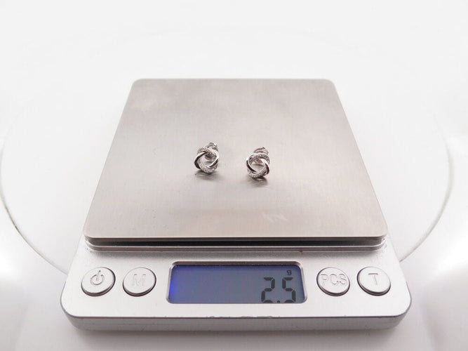 Boucles d'oreilles boucles d'oreilles POIRAY tresse or blanc 18k diamants puces s 58 Facettes 266253