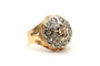 Bague Art Déco en or jaune et blanc 18 carats sertie de diamants "taille" rose