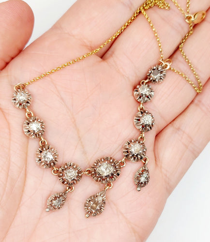 Collier Collier victorien or, argent et diamants 58 Facettes A05344