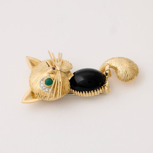 Broche VAN CLEEF AND ARPELS - Chat malicieux 58 Facettes