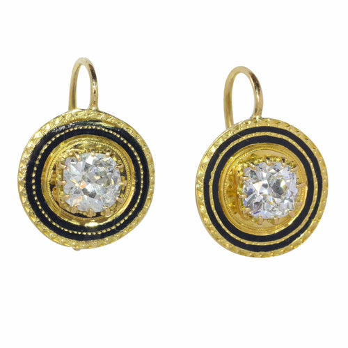 Boucles d'oreilles Aperçus de grandeur : boucles d'oreilles en diamant des années 1830 58 Facettes 21355-0125