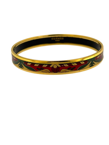 Bracelet Hermes Bracelet plaqué or avec émail 58 Facettes
