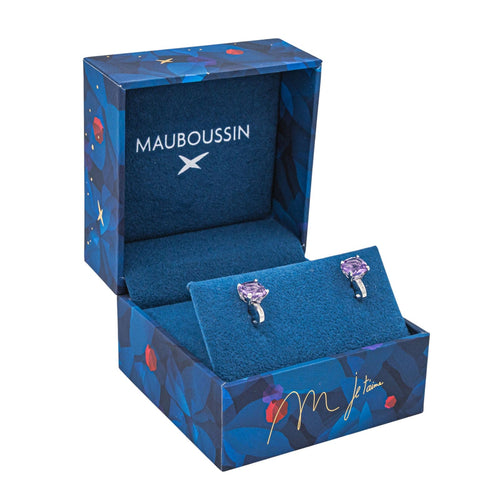Boucles d'oreilles Mauboussin Boucles d'oreilles Petit visage d'amour  Or blanc Améthyste, Diamant 58 Facettes 4157393RV