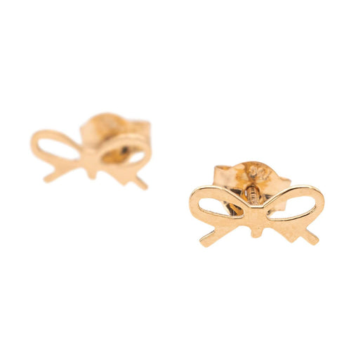 Boucles d'oreilles Ginette NY Boucles d'oreilles Puces Mini Bow Earrings Or rose 58 Facettes 2677099CN