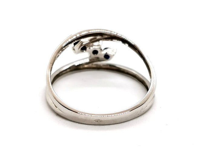 Bague 58 Bague Or blanc Saphir 58 Facettes 1180544CD