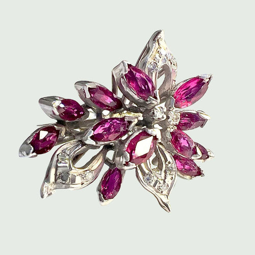 Bague SORTIJA ROSETA DISEÑO CONTEMPORÁNEO ÉPOCA ENTRE 1940-1950 58 Facettes Q895 (514)