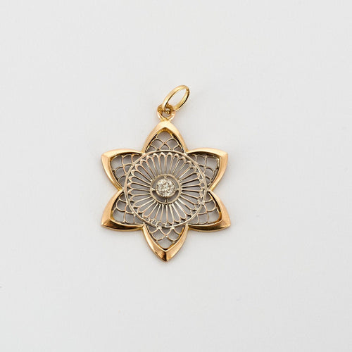 Pendentif Pendentif or jaune et blanc diamant 58 Facettes LP938/BET