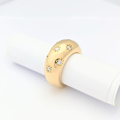 Bague 52 Bague étoiles or jaune et diamants 58 Facettes 30073