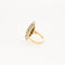 Bague 58 Bague marquise Vintage diamants et centre Emeraude en or et Platine 58 Facettes