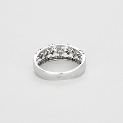 Bague 54 Bague jarretière or gris et diamants 58 Facettes EB3