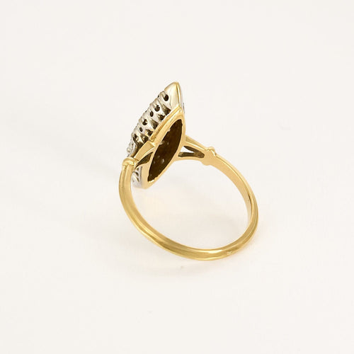 Bague marquise en or jaune et diamants