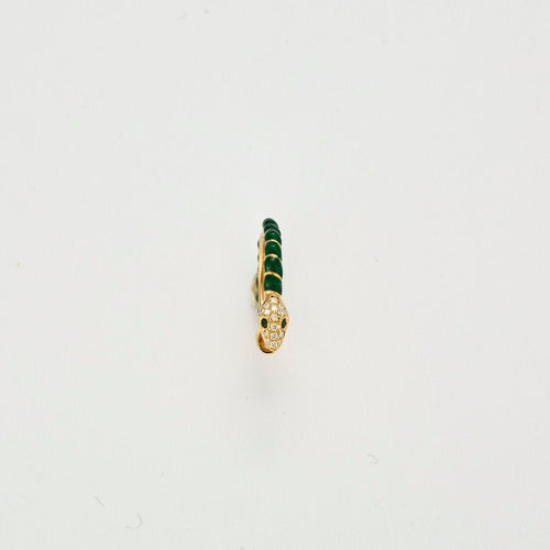 Boucles d'oreilles Boucles d'oreilles serpent fantaisie en émail vert avec diamants et tsavorites 58 Facettes 3267