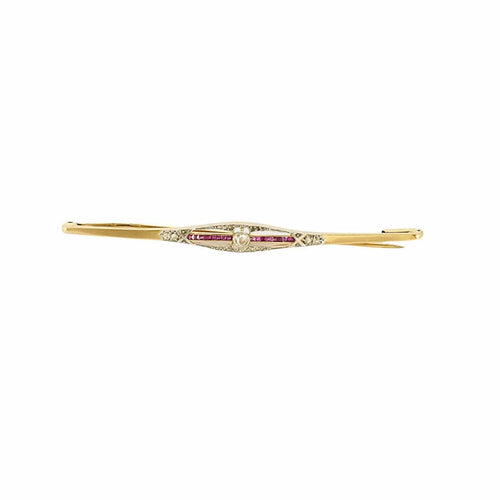 Broche Broche barrette en or, diamants et rubis 58 Facettes ENG10661