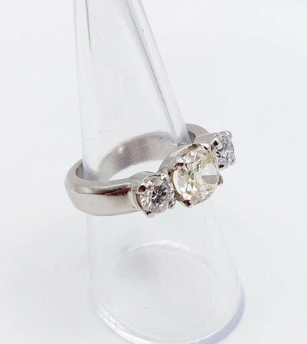Bague 55 Bague jonc Art déco en platine et diamants (1,30 ct + 0,90 ct) 58 Facettes A06671
