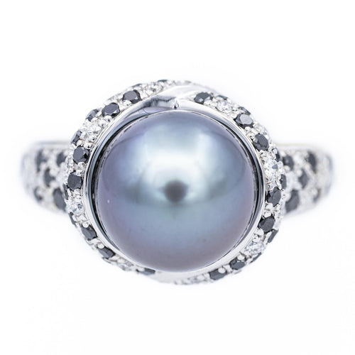 Bague 51 Mauboussin Bague Cocktail Caviar Mon Amour Or blanc Perle, Diamant 58 Facettes 2340392CN