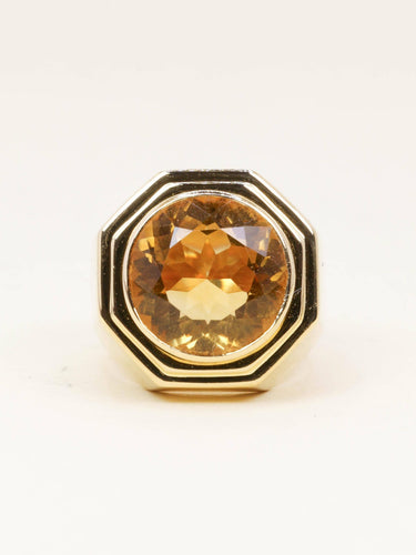 Bague 53 FRED Bague chevaliere or jaune citrine 7 carats 58 Facettes 1216.2
