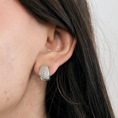 Boucles d'oreilles Boucles d'oreilles or blanc et diamants 58 Facettes GU192