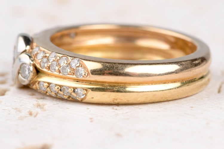 Bague 56 Bague en or bicolore jaune et blanc 18 carats et diamants 0,61 carats 58 Facettes BGVICHYALL-107
