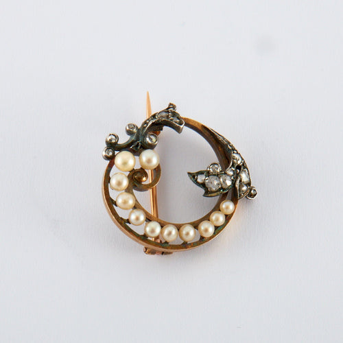 Broche Broche Ancienne Perles Diamants 58 Facettes