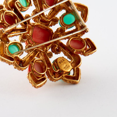 Boucles d'oreilles VAN CLEEF & ARPELS - Parure "Delphe Collection" Corail et chrysoprase 58 Facettes DV0332-5
