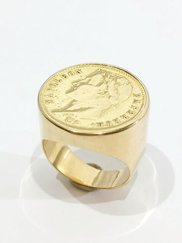 Bague 57.5 Bague Or jaune Napoléon III 58 Facettes 2945/1