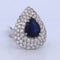 Bague 57 Bague en or blanc avec saphir et diamants 58 Facettes