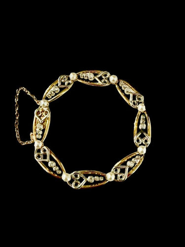 Bracelet Bracelet Or, Platine, Diamants et Perles Fines 58 Facettes