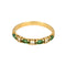 Bague 50.5 Demi-alliance, or jaune, diamants et émeraudes 58 Facettes RL18