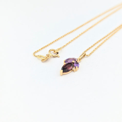 Collier Collier or jaune, diamants, améthyste, grenat 58 Facettes 30462