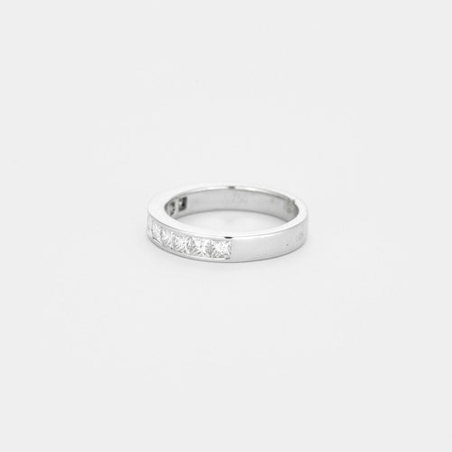 Bague 54 Demie alliance or blanc diamants 58 Facettes 311955