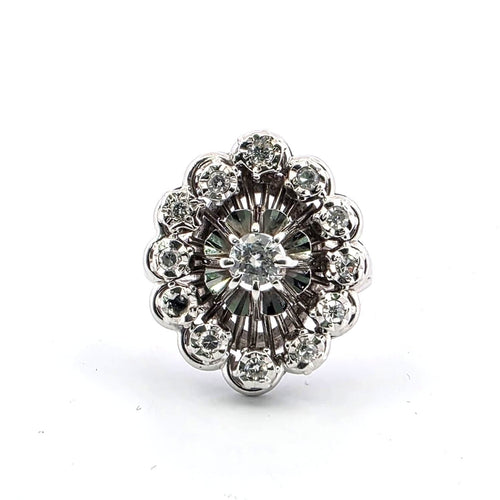 Bague 53 Bague en or blanc 18k et diamants 58 Facettes