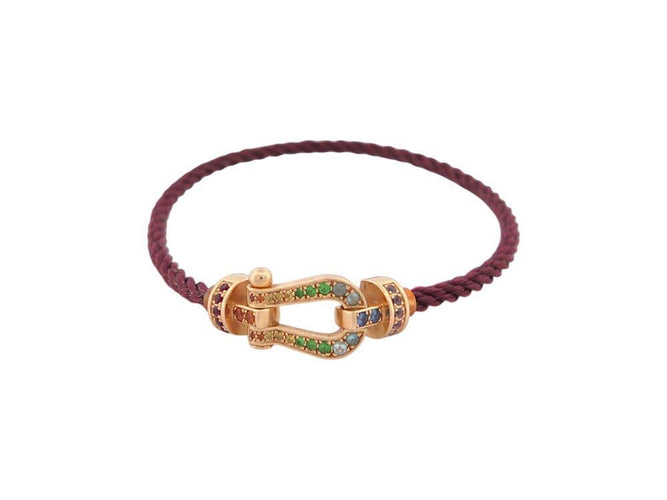 Bracelet bracelet FRED force 10 mm 0b0156 t15 rubis saphir or rose 18 carats 58 Facettes 269168