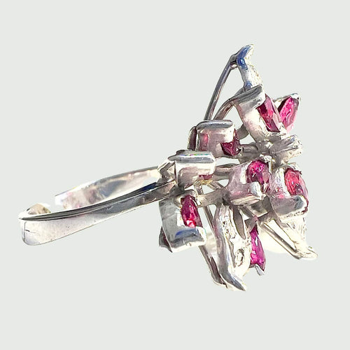 Bague SORTIJA ROSETA DISEÑO CONTEMPORÁNEO ÉPOCA ENTRE 1940-1950 58 Facettes Q895 (514)