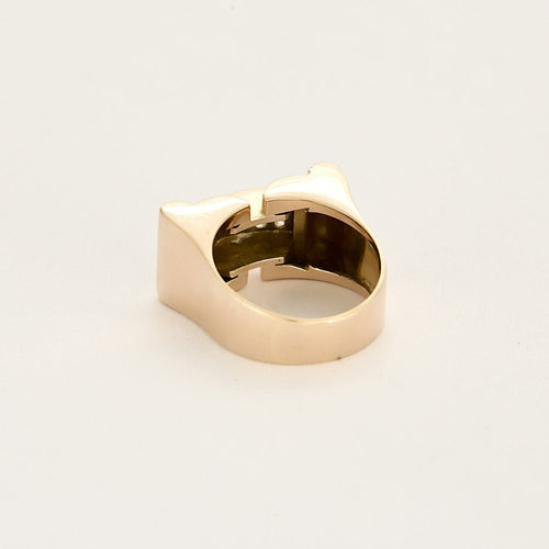 Bague 52 Bague Tank en or jaune, or blanc et diamants 58 Facettes CLA0749