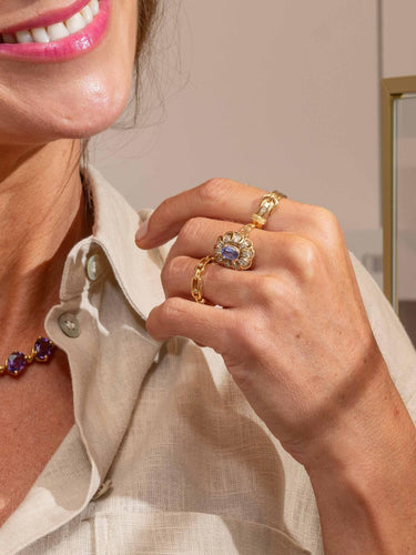 Bague 56 Bague Pompadour Or rose, Or blanc, Or jaune Saphir, Diamant 58 Facettes 2850044CN