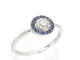 Bague 54 Bague en or blanc avec diamants et saphirs 58 Facettes 2314