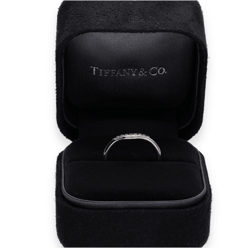 Bague 49 Demi-alliance Tiffany & Co Elsa Peretti en platine avec diamants 0,06 ct F-VVS - Taille 49 58 Facettes FB09446